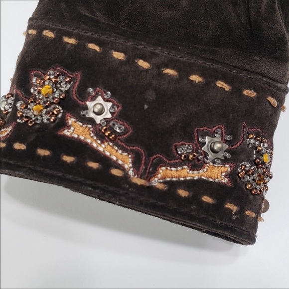 Coldwater Creek Embellished Brown Leather Jacket - Picture 7 of 7